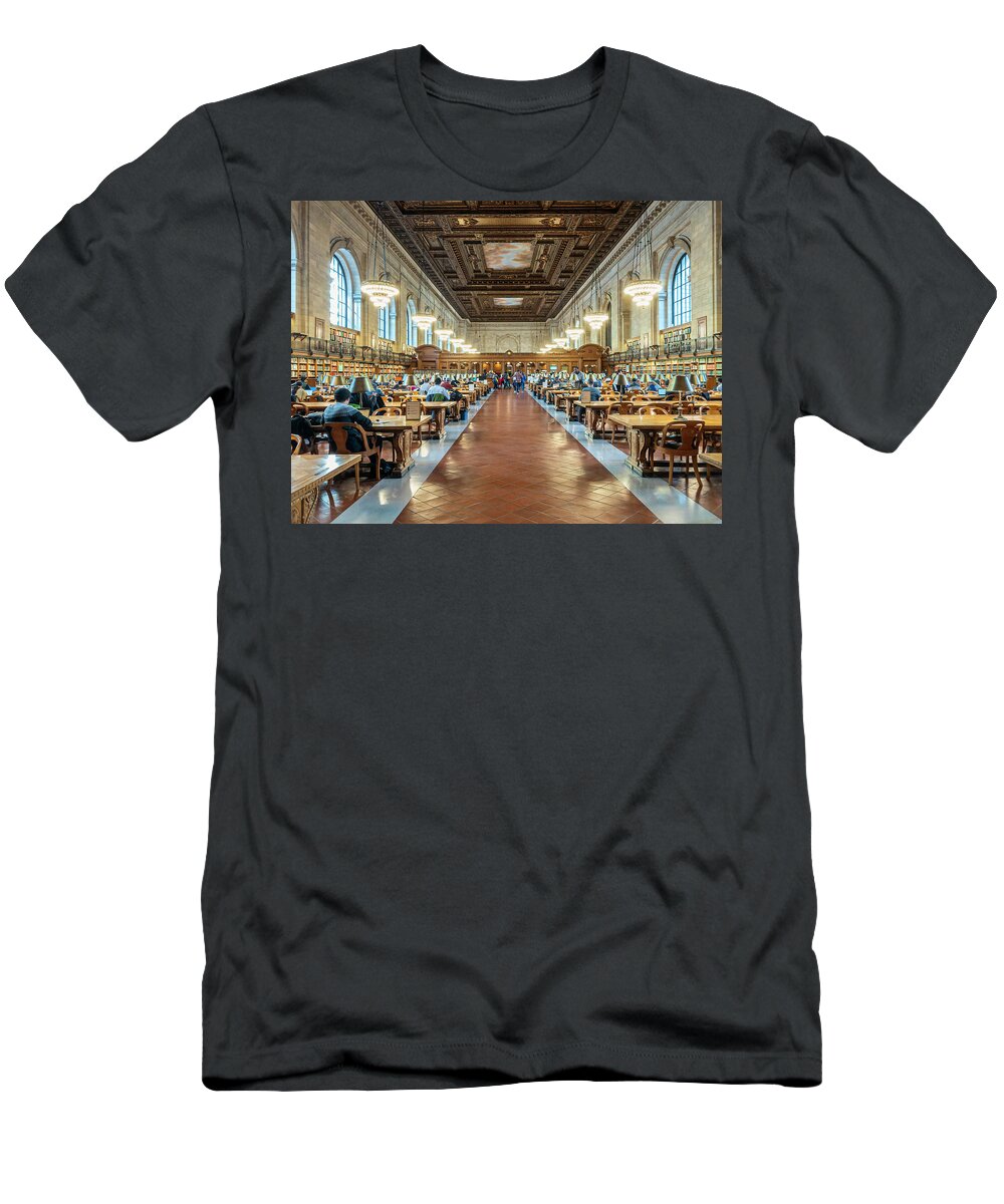 New York Public Library T-Shirt featuring the photograph New York Public Library - Rose Main Reading Room by Sandi Kroll
