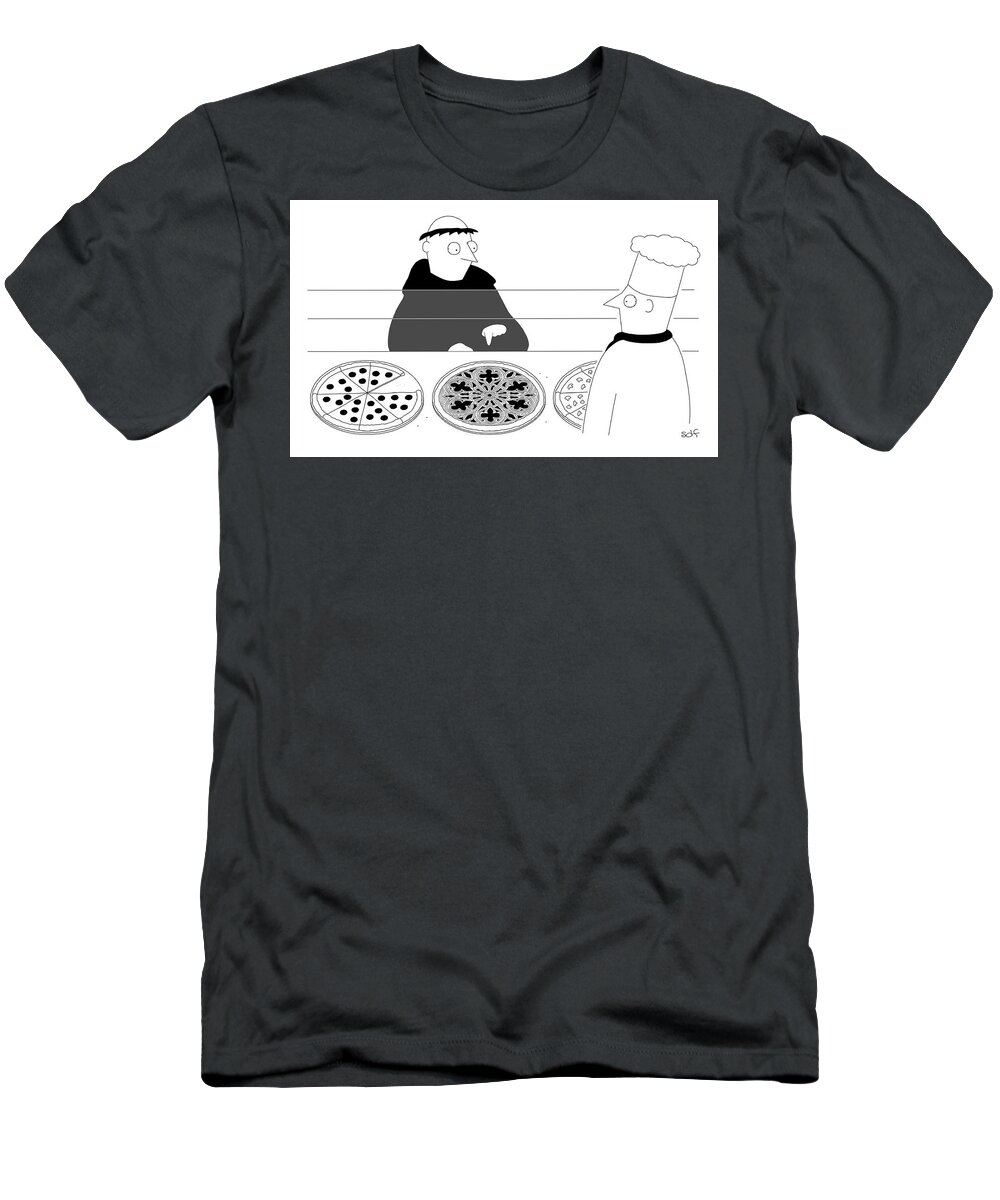Captionless T-Shirt featuring the drawing New Yorker October 2, 2023 by Seth Fleishman