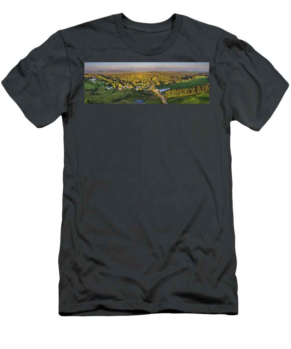 2021 T-Shirt featuring the photograph Newark, Vermont Panorama - August 2021 by John Rowe