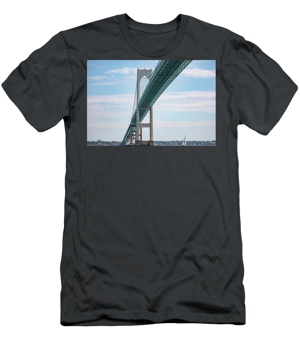 Bridge T-Shirt featuring the photograph Newport Bridge II by Denise Kopko