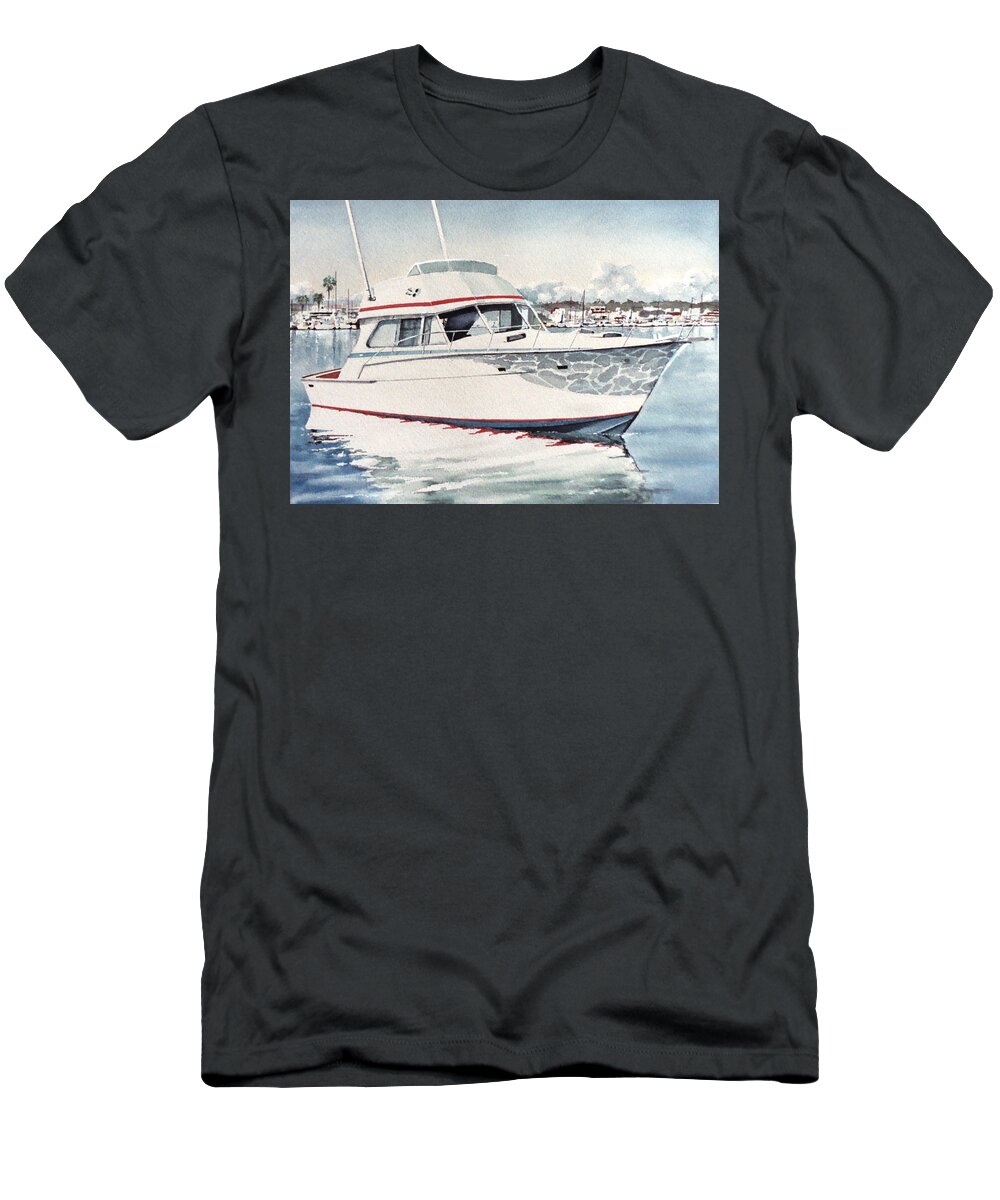 Boat T-Shirt featuring the painting Newport by Philip Fleischer