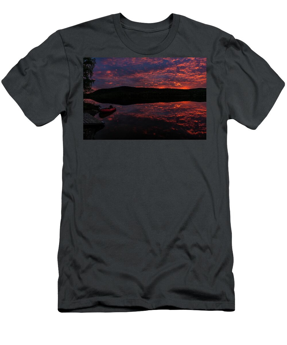 älvsbyn T-Shirt featuring the photograph Night By The Lake by Dan Vidal