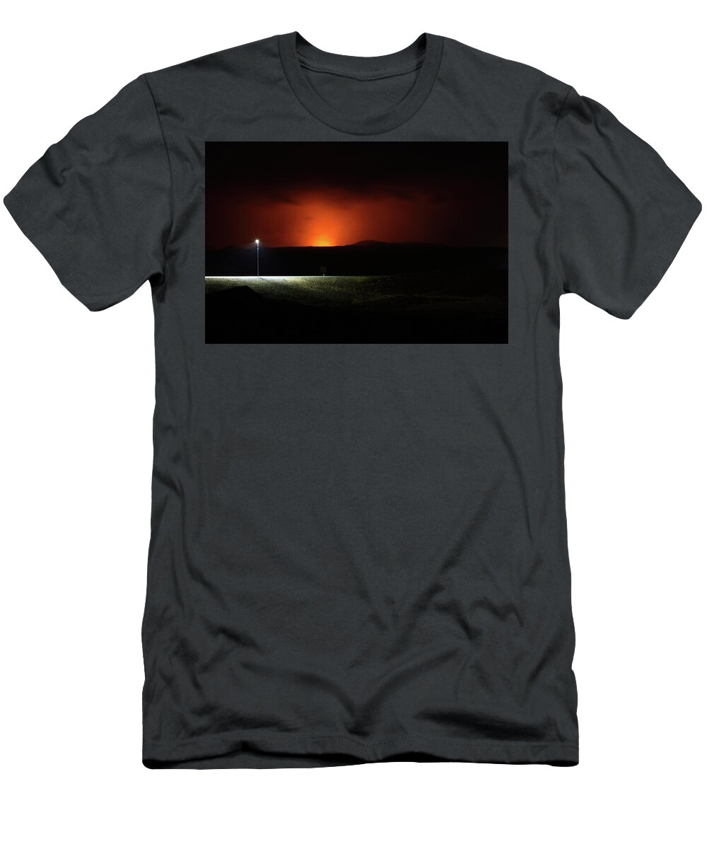 Volcano T-Shirt featuring the photograph Night of the volcano by Christopher Mathews