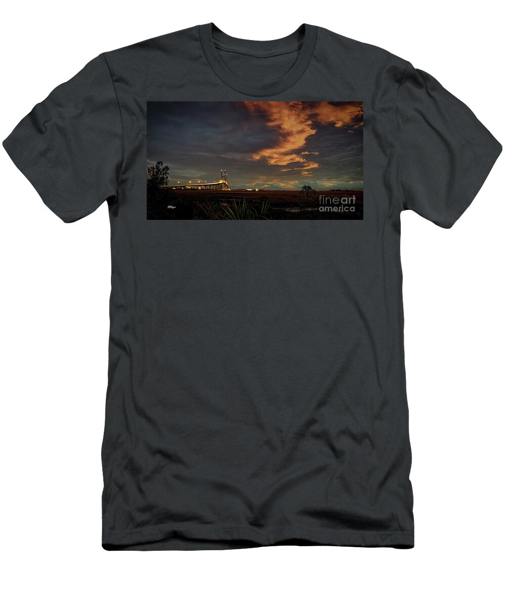 Bridges T-Shirt featuring the photograph Night Scene Artistry by DB Hayes