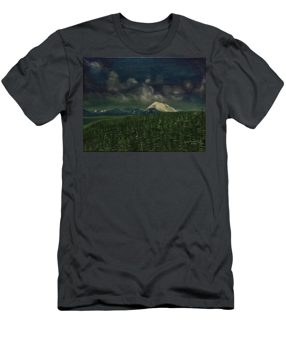 Night View T-Shirt featuring the painting Night View by Terry Frederick