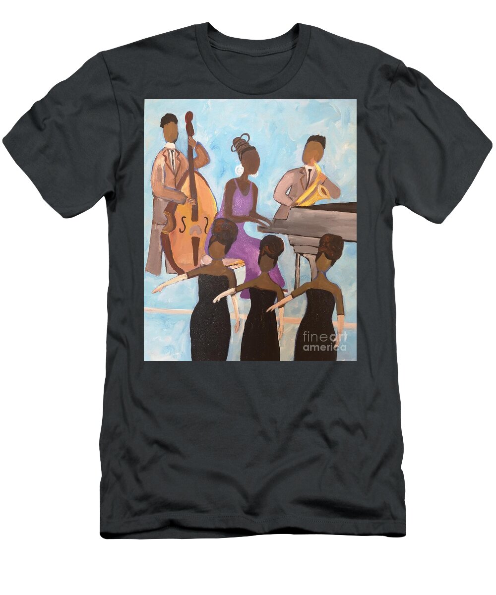 Nina Simone T-Shirt featuring the painting Nina and the Supremes by Jennylynd James