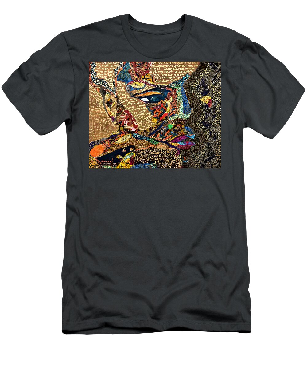 Nina Simone T-Shirt featuring the tapestry - textile Nina Simone Fragmented- Mississippi Goddamn by Apanaki Temitayo M
