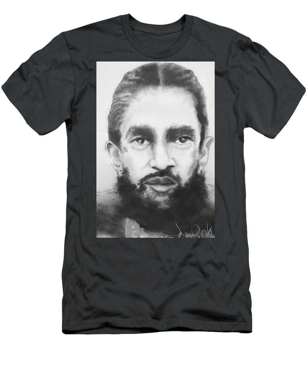  T-Shirt featuring the drawing Nipsey by Angie ONeal