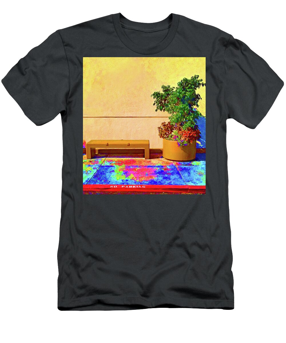 Landscaping T-Shirt featuring the photograph No Parking Bench by Andrew Lawrence