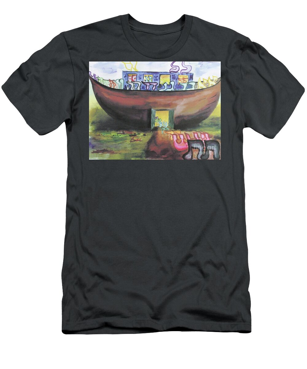 Noah’s Ark T-Shirt featuring the painting NOAH ARK a b22 by Hebrewletters SL