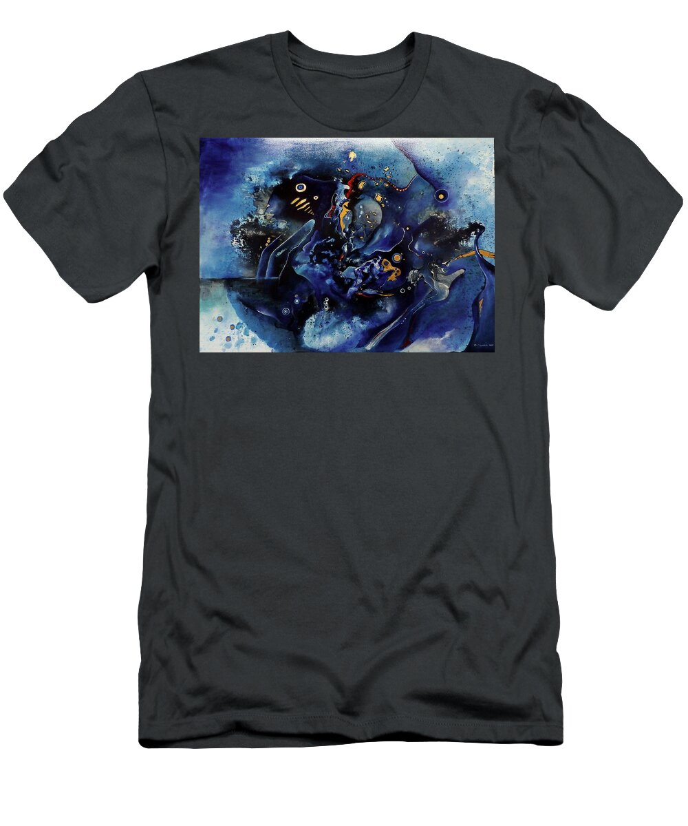 Abstract Acrylic Painting T-Shirt featuring the painting Noches Noches by Wolfgang Schweizer