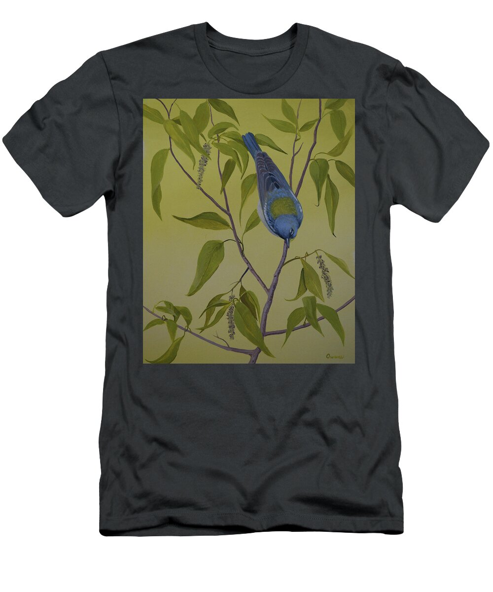 Warbler T-Shirt featuring the painting Northern Parula by Charles Owens