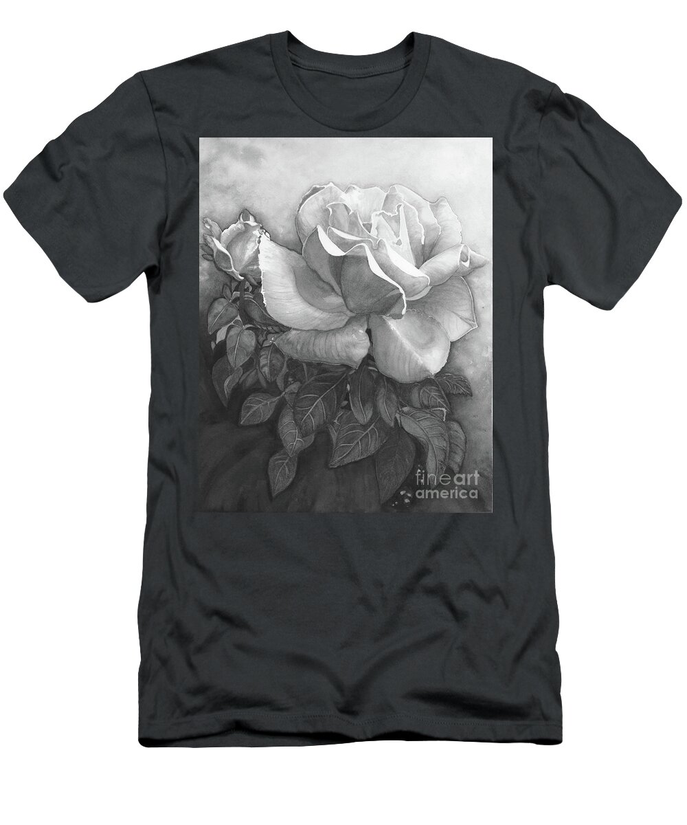 Watercolor Rose T-Shirt featuring the painting Nostalgia by Barbara Jewell