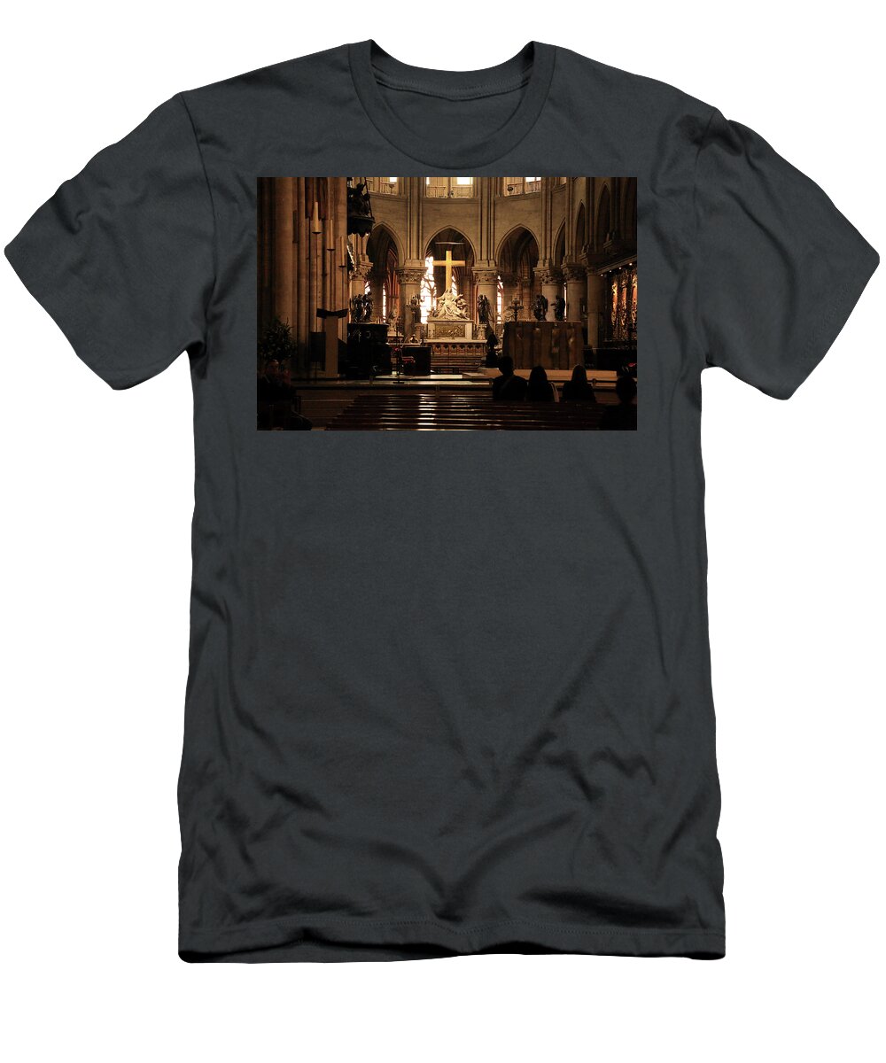Notre-dame De Paris T-Shirt featuring the photograph Notre-Dame de Paris 3 by Mingming Jiang
