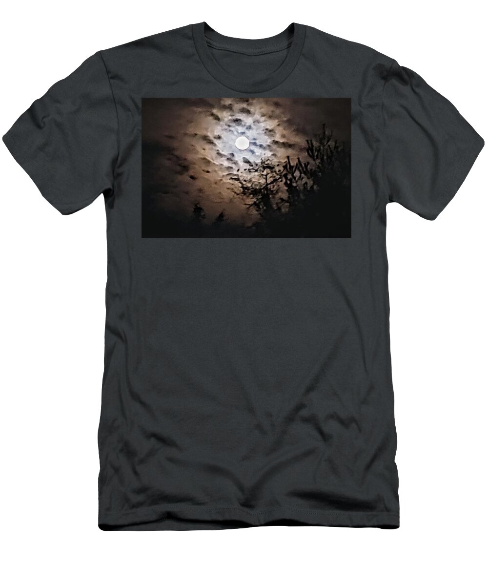 Moon T-Shirt featuring the photograph November Gibbous Moon by Paul Kercher