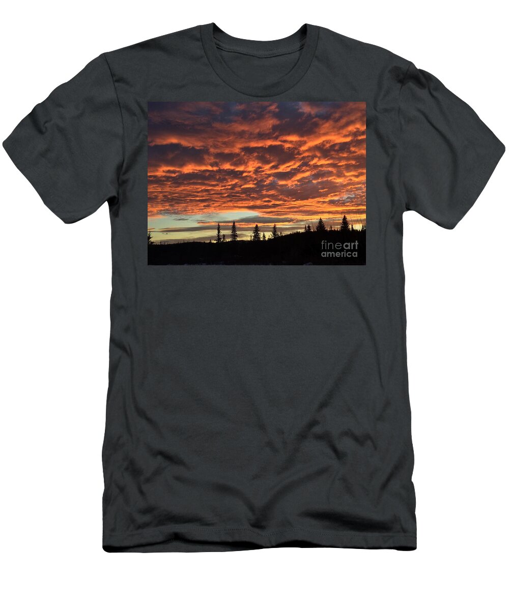 Chilcotin Plateau T-Shirt featuring the photograph November Sunset by Nicola Finch