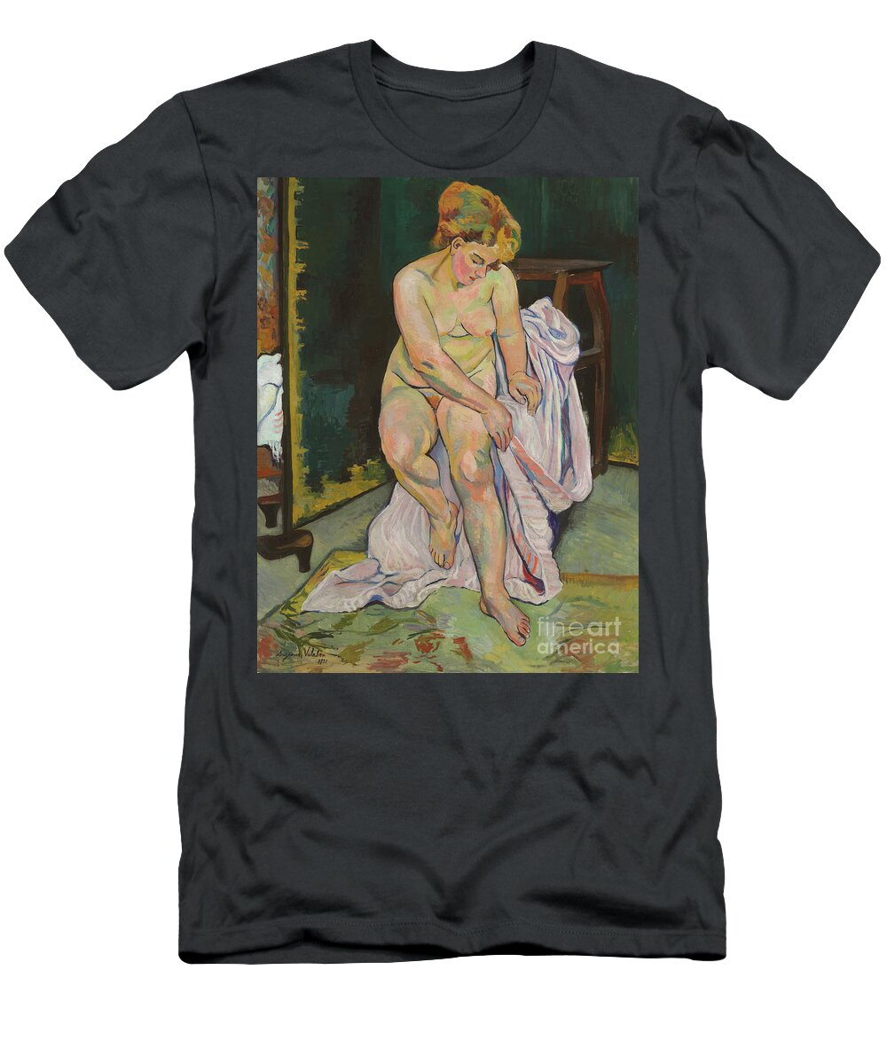 Suzanne Valadon T-Shirt featuring the painting Nu a la draperie, 1921 by Suzanne Valadon