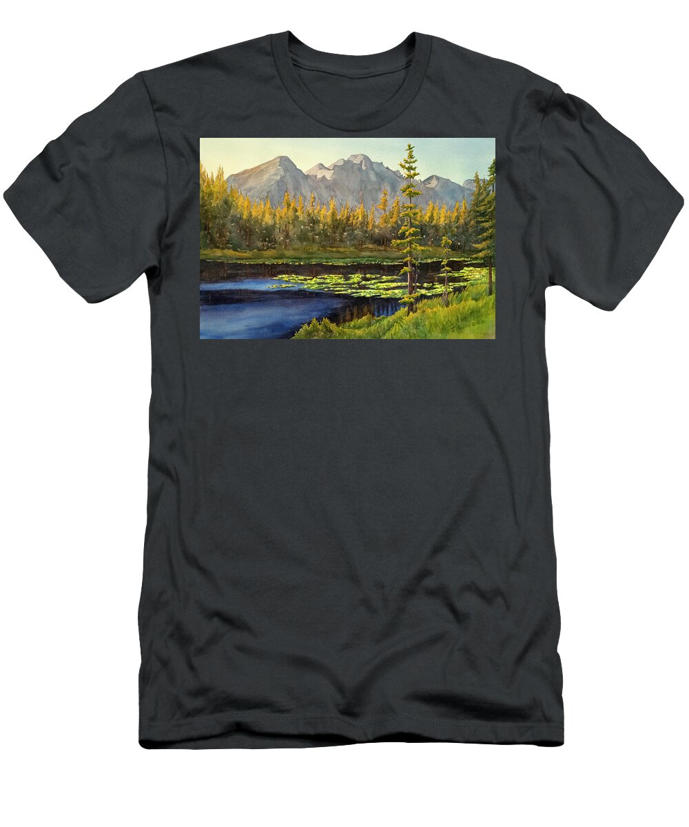 Artist T-Shirt featuring the mixed media Nymph Lake by Joan Wolbier