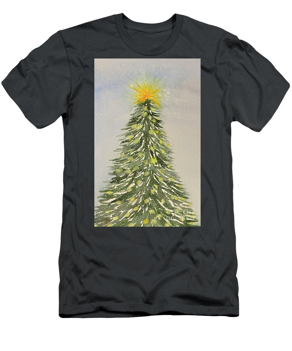 Christmas T-Shirt featuring the painting O Christmas Tree by Lisa Neuman