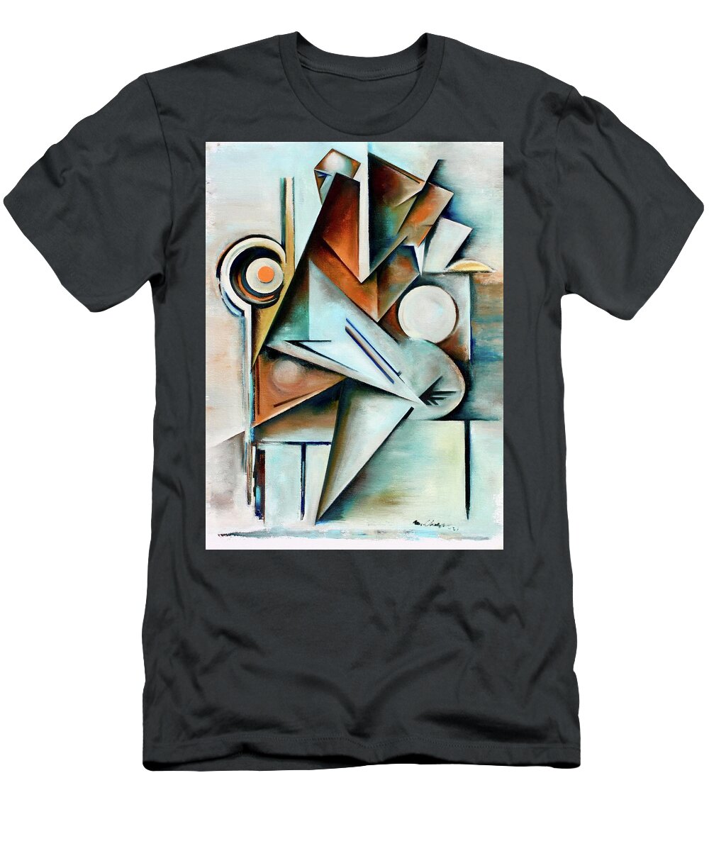 Jazz T-Shirt featuring the painting Oblique / Quaternate by Martel Chapman
