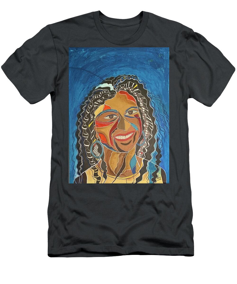 Pop Art T-Shirt featuring the painting Ocean Dreams by Raji Musinipally