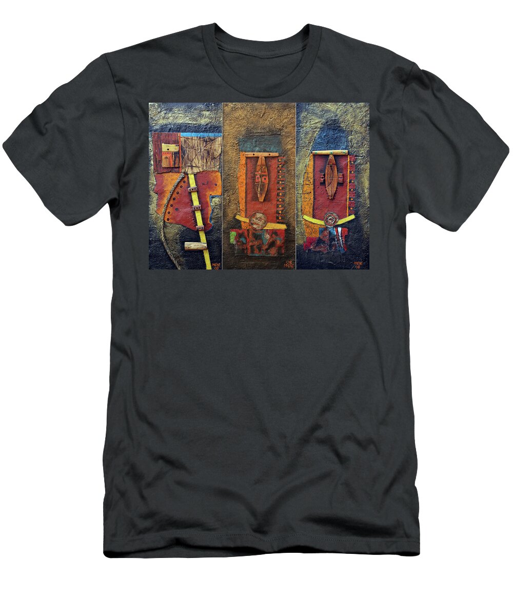 African Art T-Shirt featuring the painting Odyssey by Michael Nene