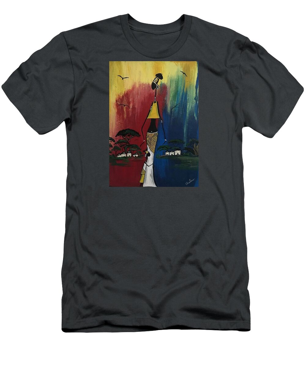  T-Shirt featuring the painting Oh My Child by Charles Young