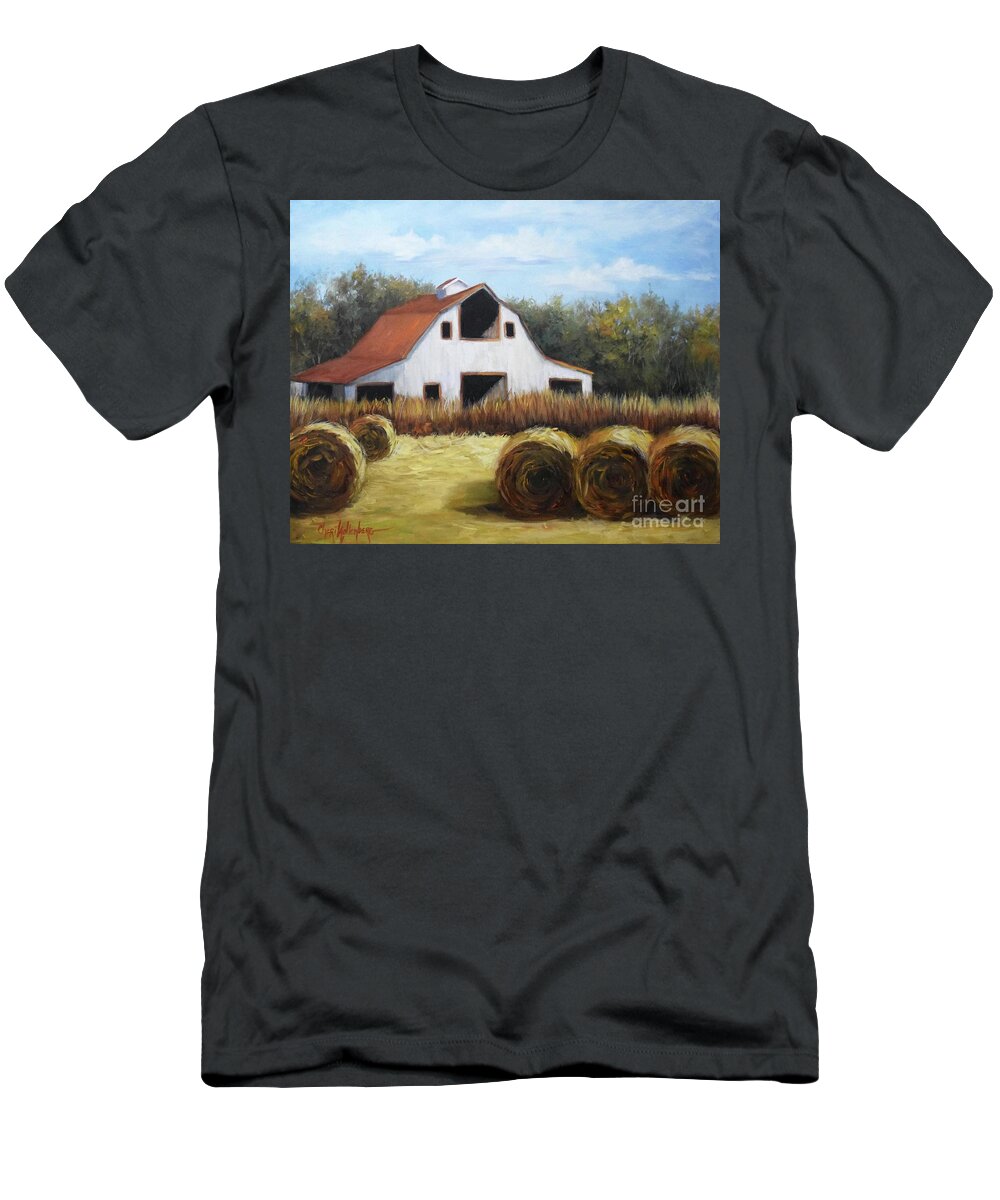 Barn Painting T-Shirt featuring the painting Okemah Barn by Cheri Wollenberg
