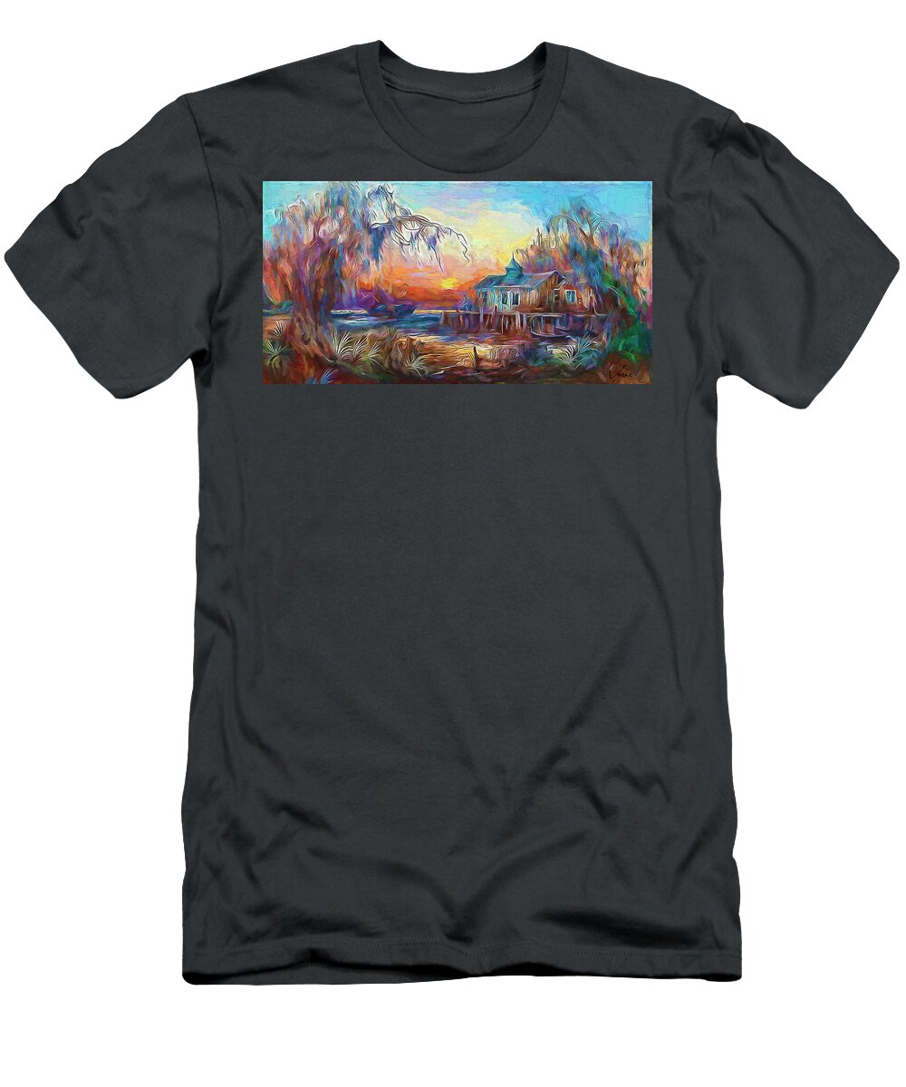 Paint T-Shirt featuring the painting Old cabin by Nenad Vasic