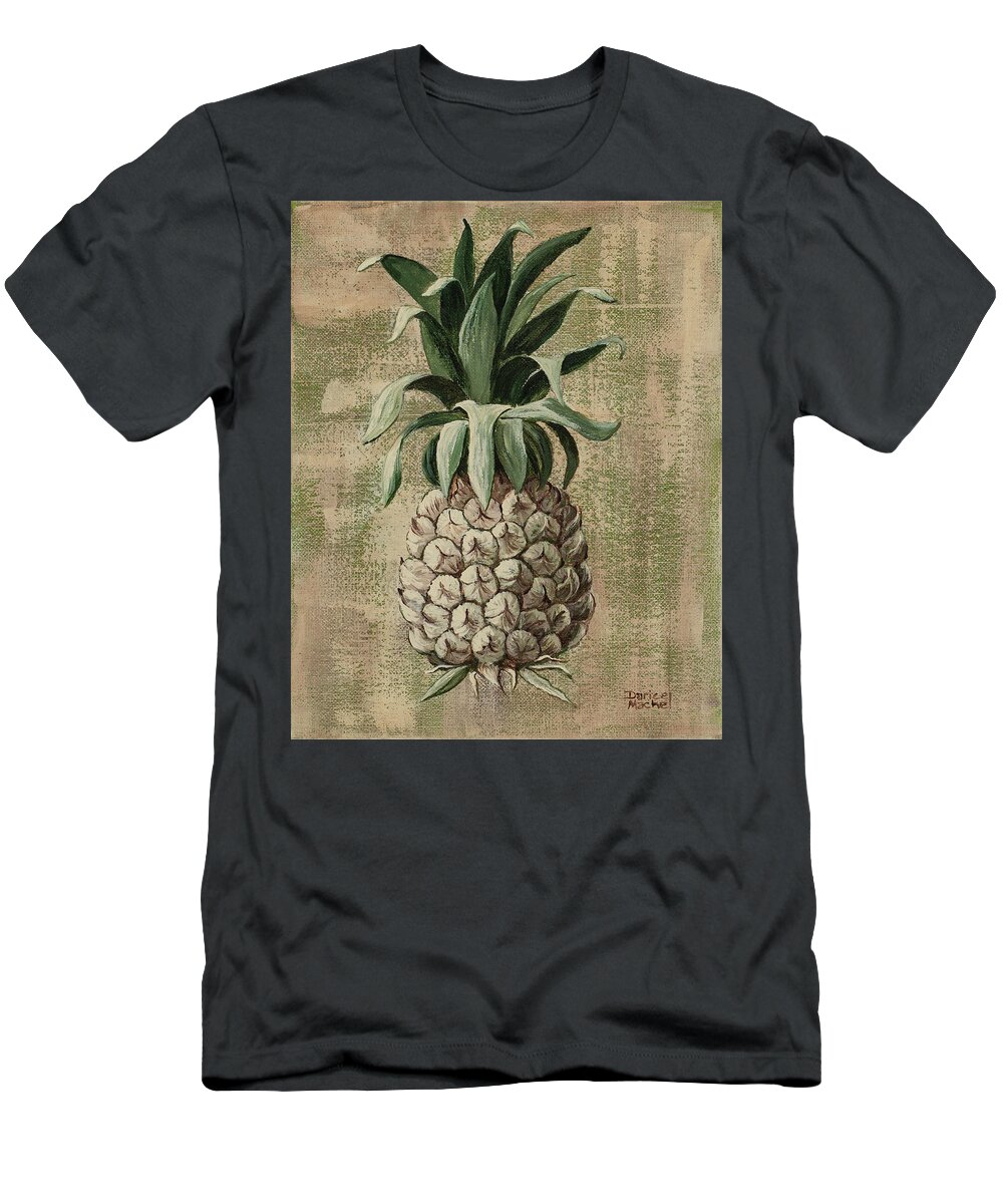 Pineapple T-Shirt featuring the painting Old Fasion Pineapple 2 by Darice Machel McGuire