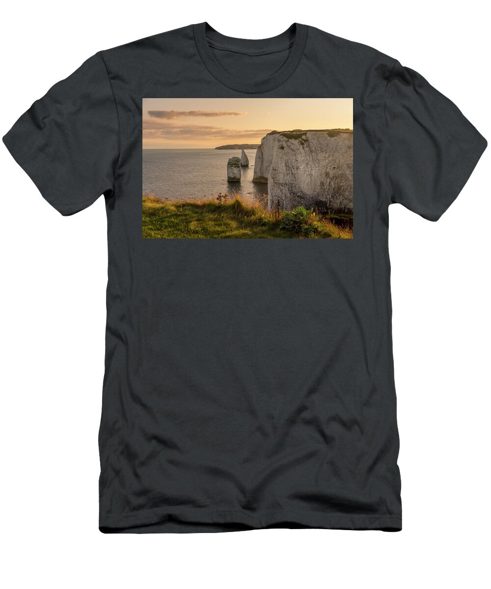 Old T-Shirt featuring the photograph Old Harry Rocks - Westbound by Chris Boulton