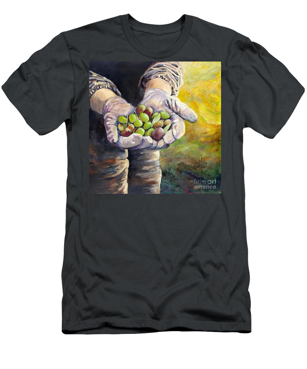 Olive T-Shirt featuring the painting Olives by Jodie Marie Anne Richardson Traugott     aka jm-ART