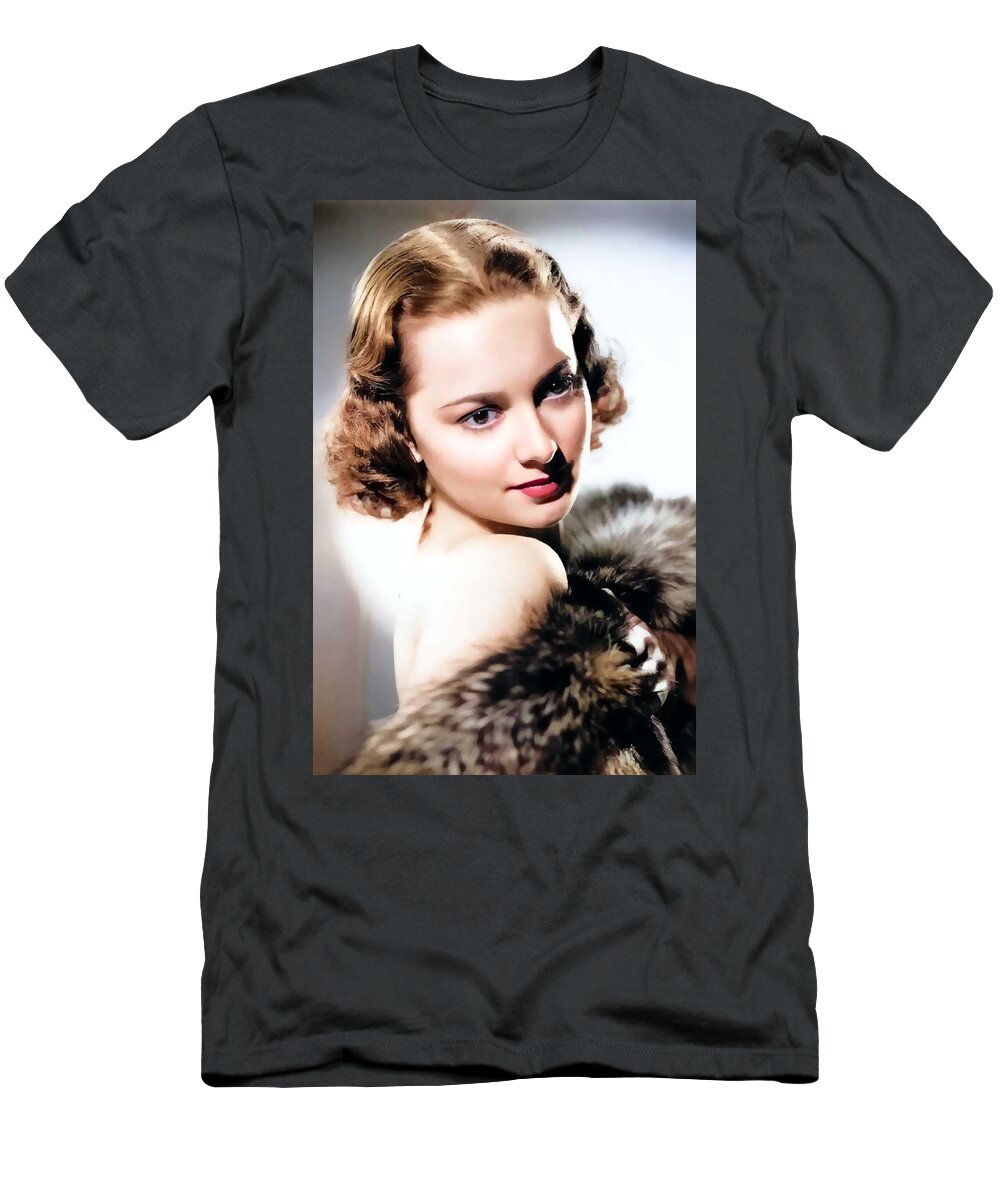 Olivia Dehavilland T-Shirt featuring the digital art Olivia DeHavilland by Chuck Staley