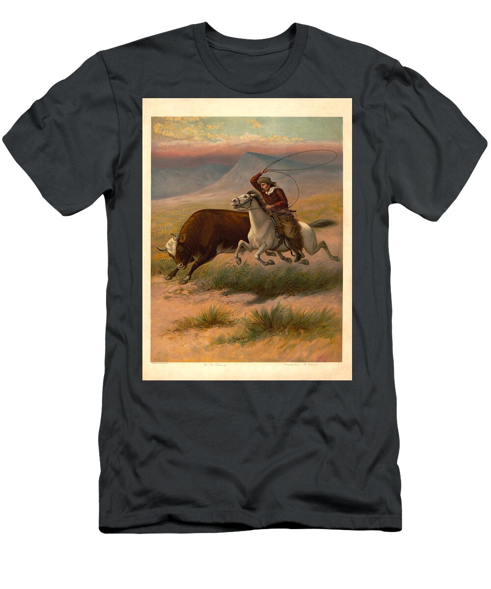 Cowboy T-Shirt featuring the photograph On the Prairie 1902 by Bob Geary