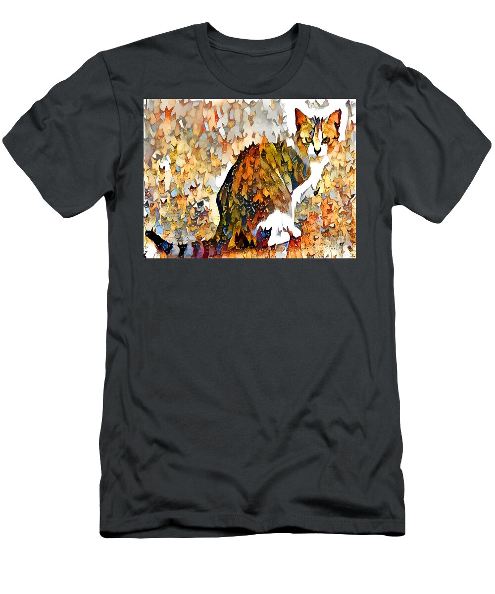 Wingsdomain T-Shirt featuring the photograph One Thousand and One Cats 20200826v4 by Wingsdomain Art and Photography