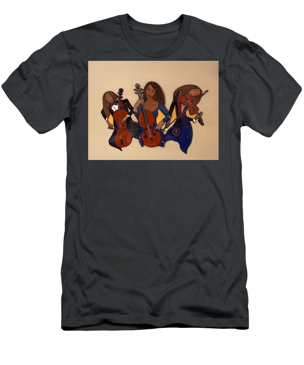 Music T-Shirt featuring the mixed media Orchestral Trio by Bill Manson