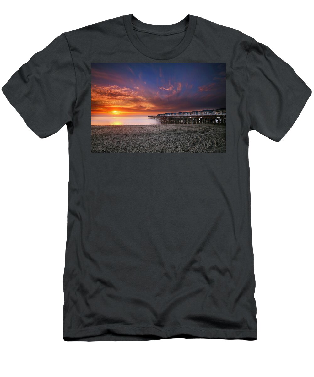 Pier T-Shirt featuring the photograph Pacific Beach Crystal Pier by Larry Marshall