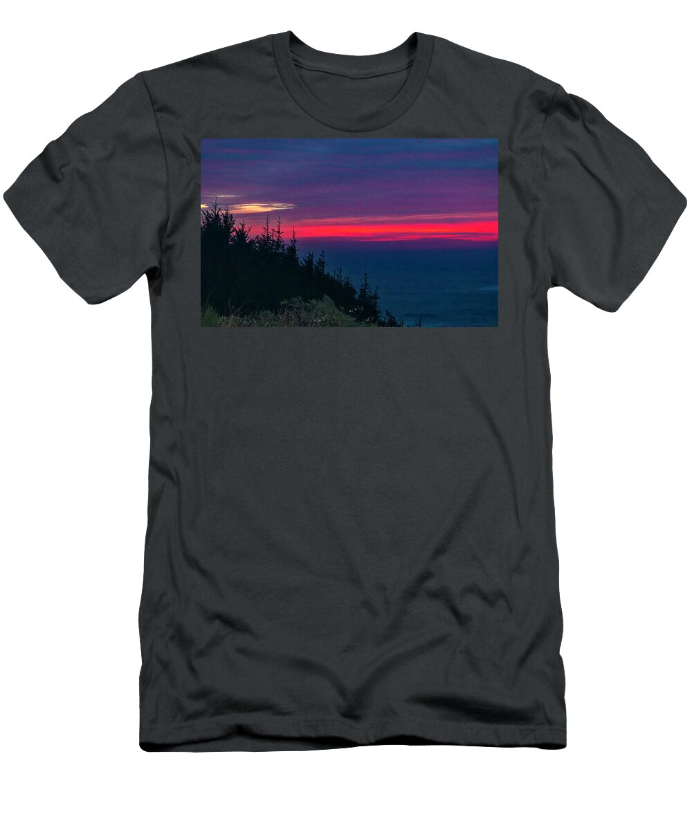 Sunset T-Shirt featuring the photograph Pacific Oceans Sunset by Cathy Anderson