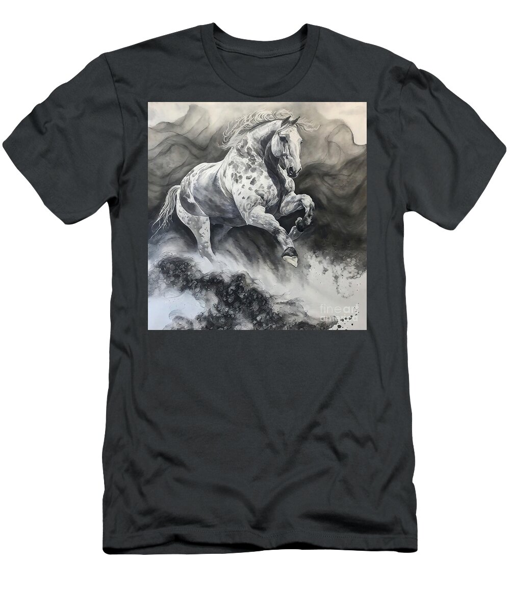 Background T-Shirt featuring the painting Painting Against The Wind background illustration by N Akkash