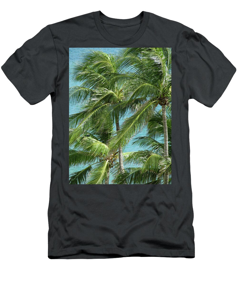 Palm T-Shirt featuring the photograph Palm Trees by the Ocean by Corinne Carroll