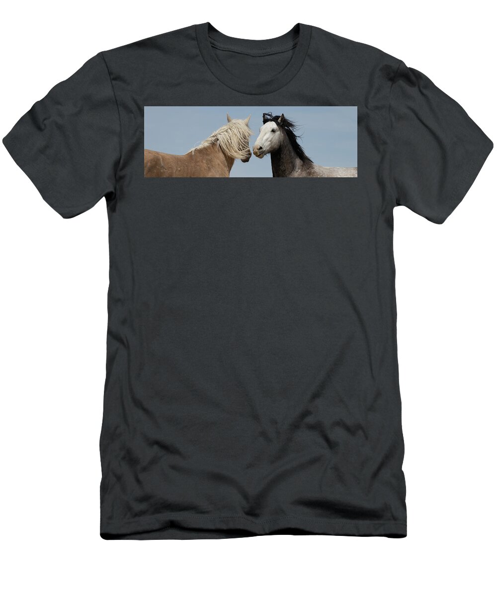 Panorama T-Shirt featuring the photograph Palomino and a Gray by Mary Hone