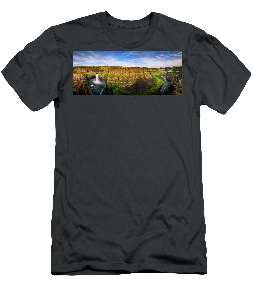 Palouse Falls T-Shirt featuring the photograph Palouse Falls Canyon by Dan Mihai