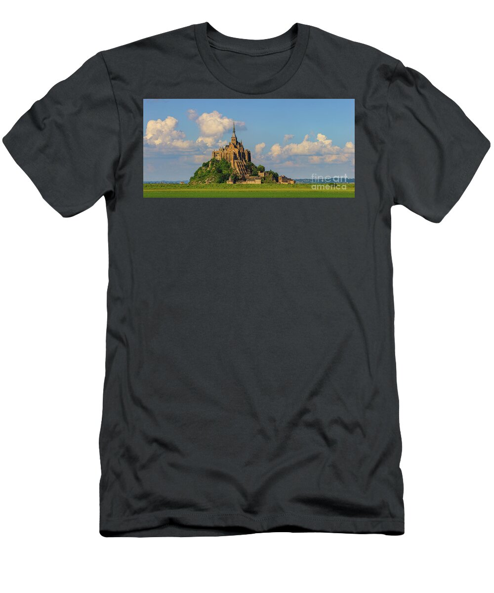 Mont Saint Michel T-Shirt featuring the photograph Panorama from the Mont Saint Michel by Henk Meijer Photography