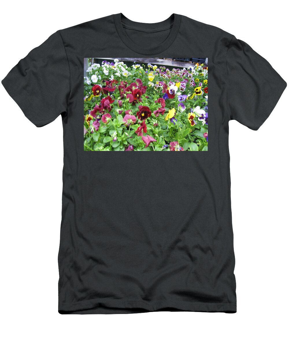 Pansies T-Shirt featuring the photograph Pansy Power by David Zimmerman