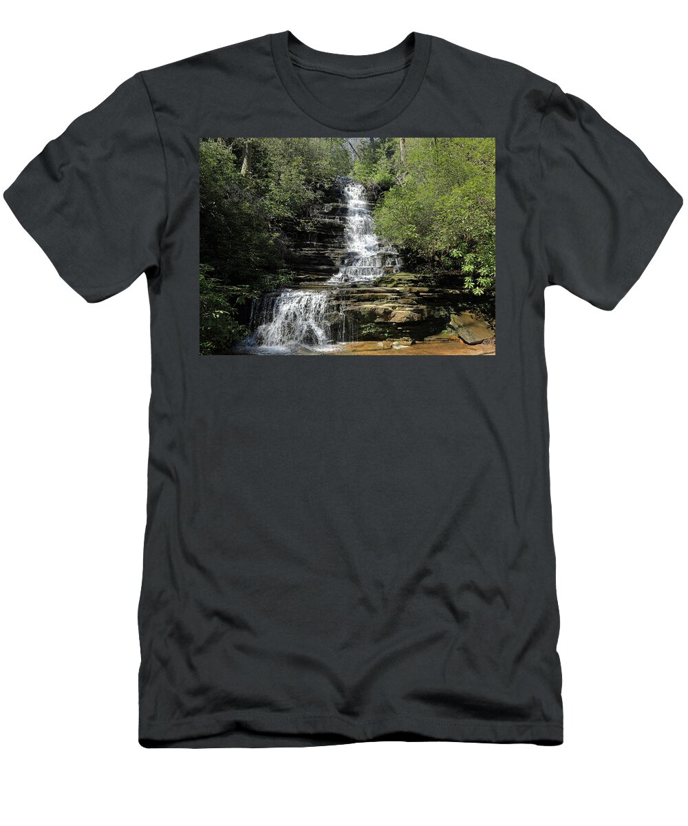 Waterfall T-Shirt featuring the photograph Panther Falls - Georgia by Richard Krebs