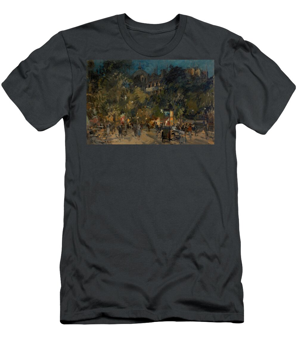 Korovin T-Shirt featuring the painting Paris by Night 1925 by MotionAge Designs