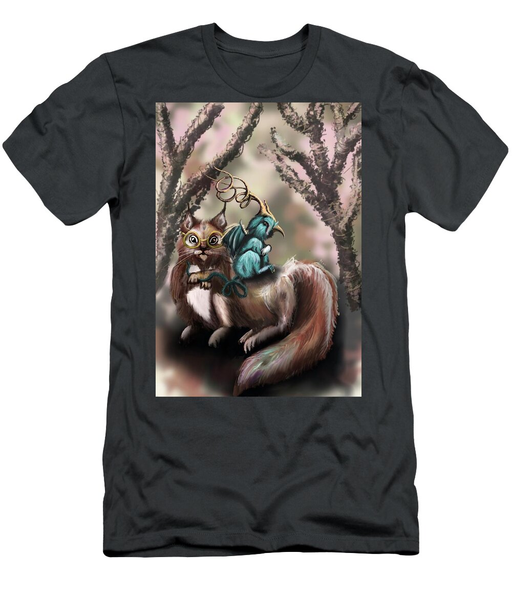 Rat T-Shirt featuring the digital art Parry And Katty by Medea Ioseliani