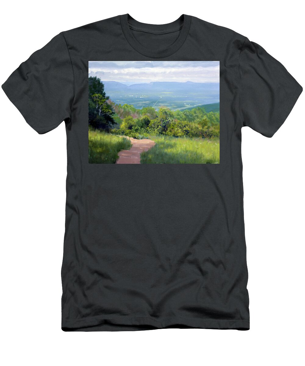  T-Shirt featuring the painting Pass Mountain Summer by Armand Cabrera