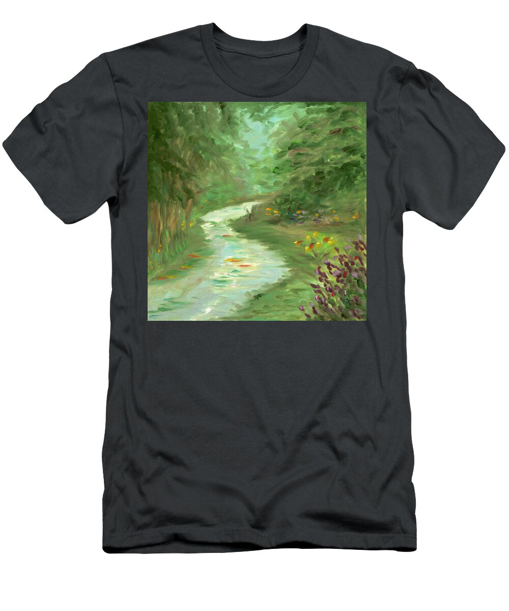 Path T-Shirt featuring the painting Path to Serenity by Juliette Becker