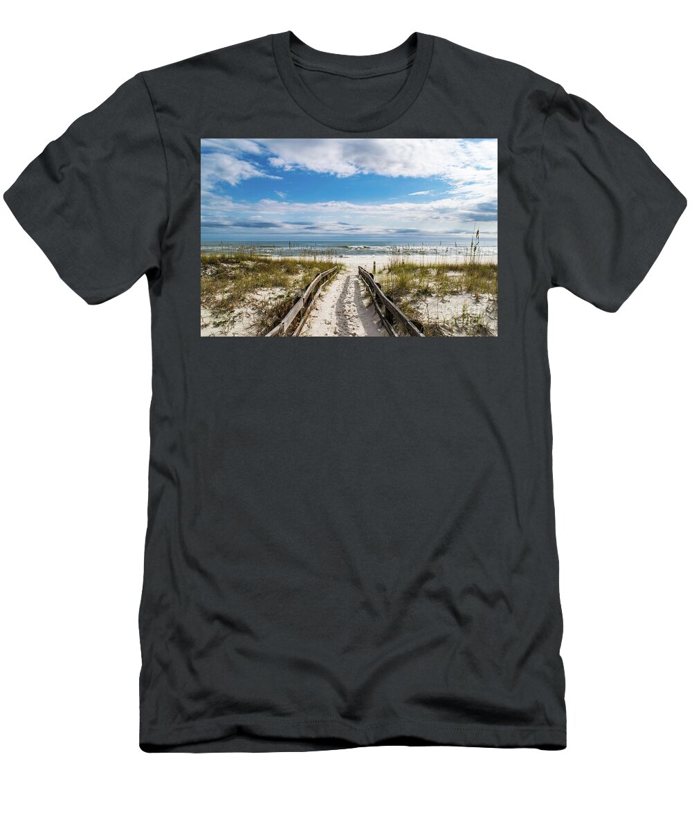 Path T-Shirt featuring the photograph Pathway to the Beach, Perdido Key, Florida by Beachtown Views